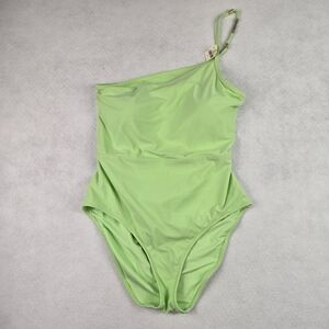 Aerie One-Shoulder Green Swimsuit